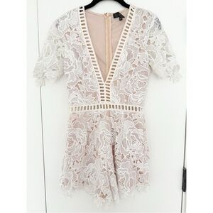 Missguided Lace V-Neck Romper
